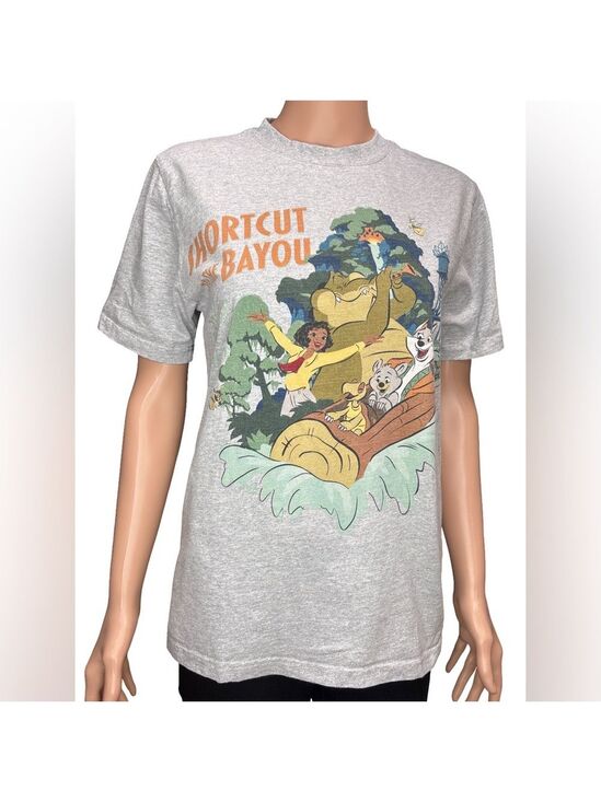 Disney Tops - Disney Gray 'Shortcut to the Bayou' Graphic Short Sleeve Cotton Tee Small